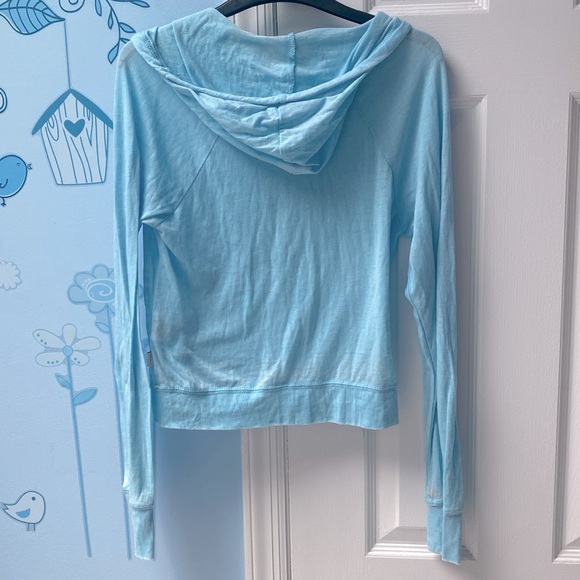 New Adam Levine Lightweight Sky Blue Full Zipper Hoodie Girls Juniors Size Small - Picture 6 of 9